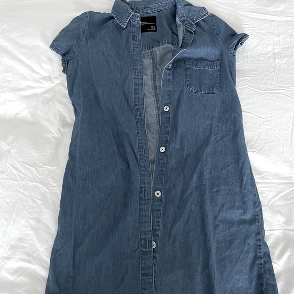 Collared Denim Dress - Picture 1 of 4